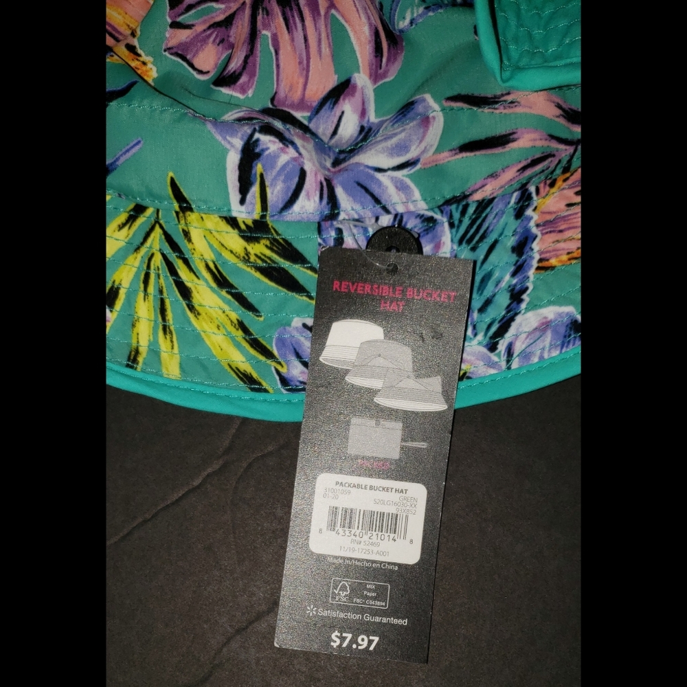 NWT Ladies No Boundaries Floral Bucket Hat - Picture 6 of 7